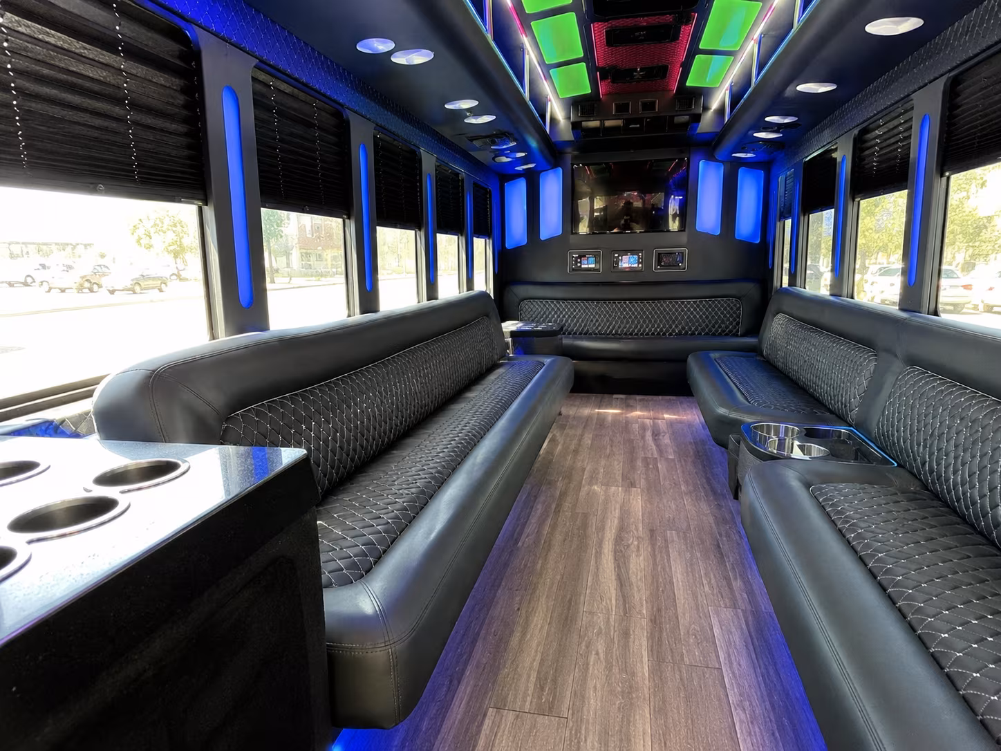 collierville 15 passenger party bus inside
