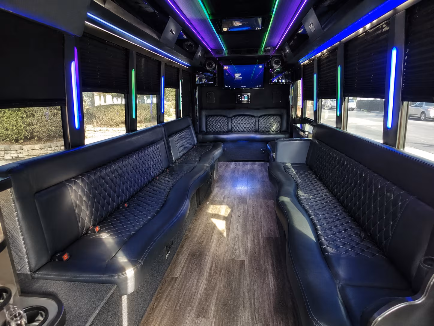 collierville 15 passenger party bus interior