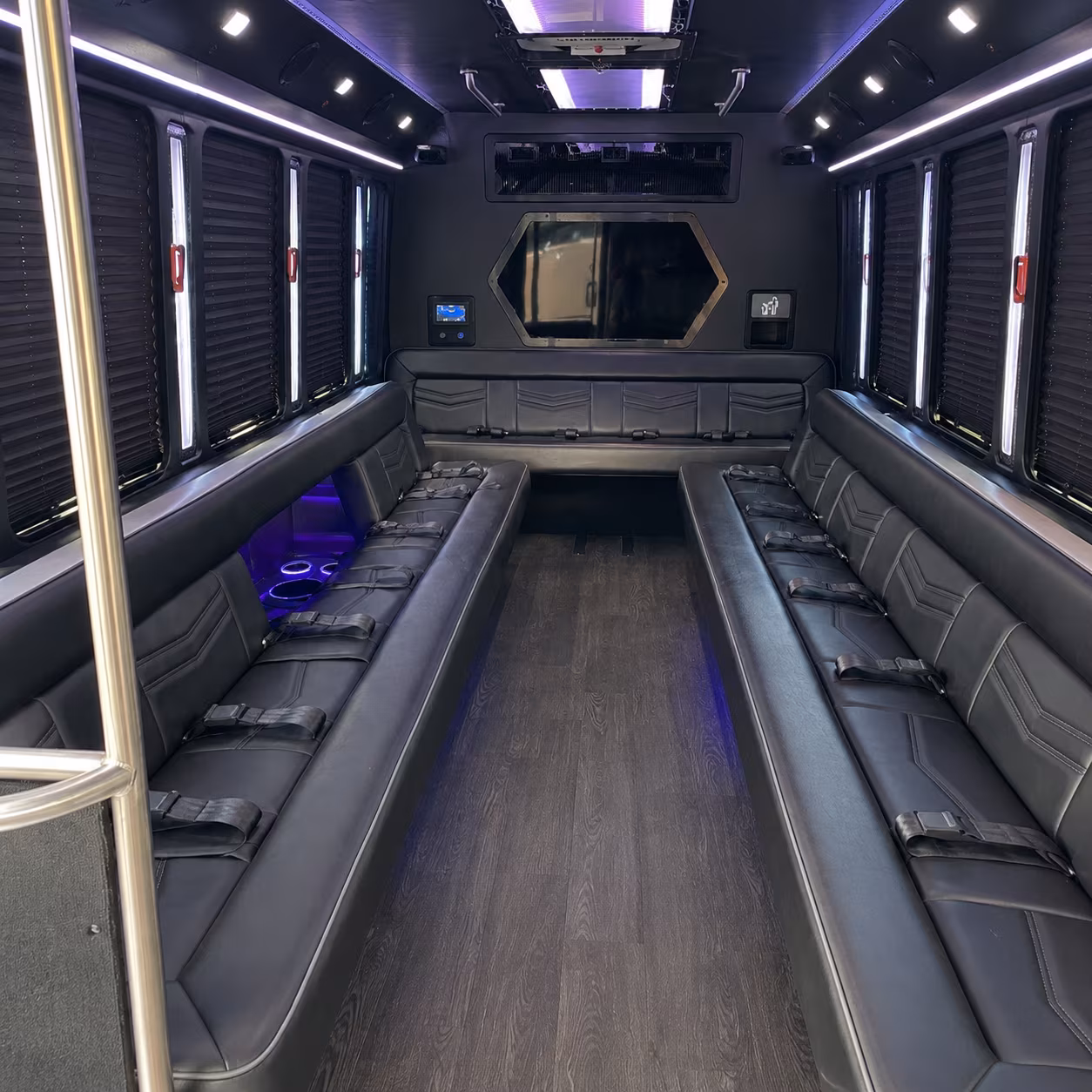 collierville 18 passenger party bus interior