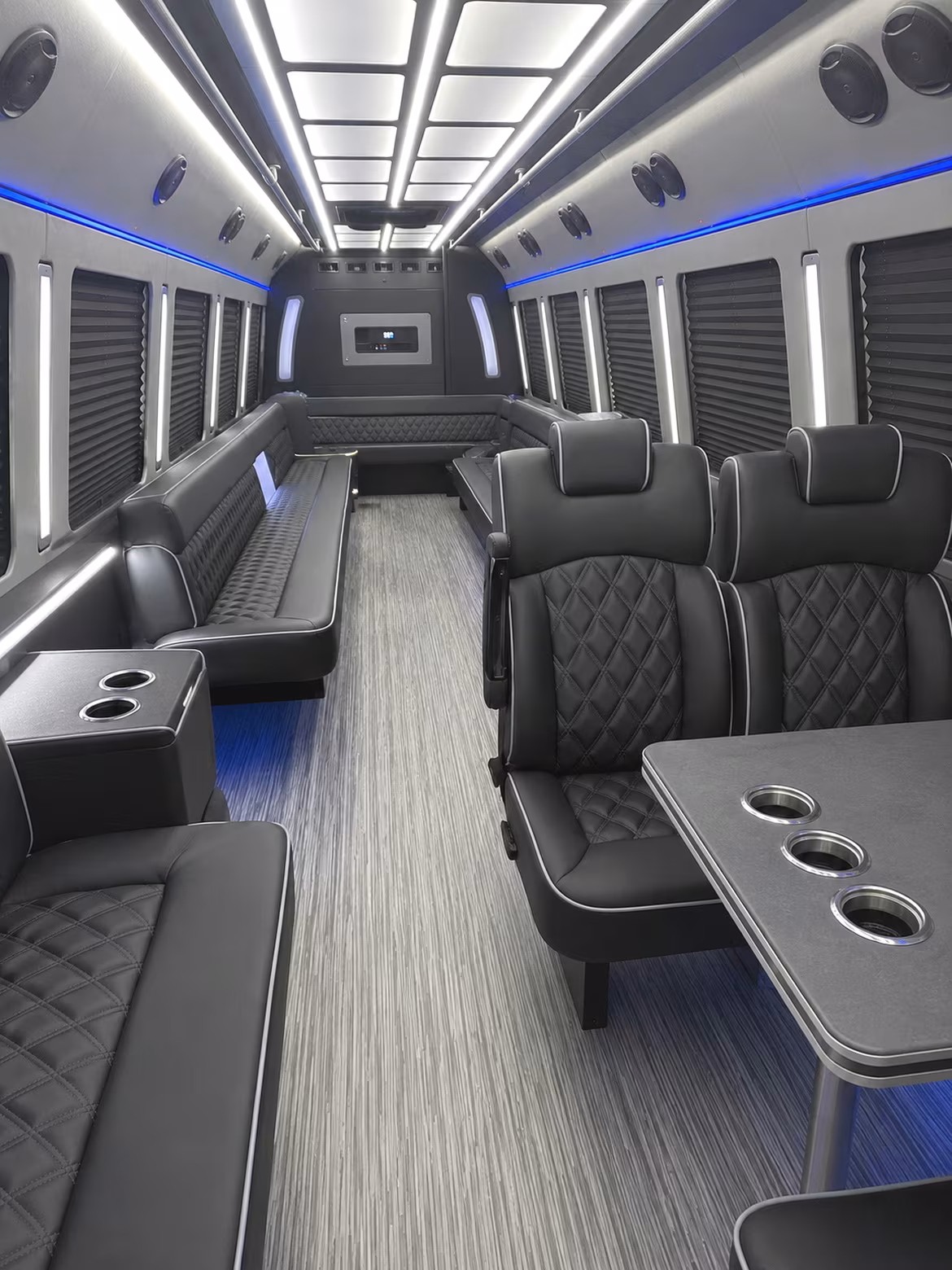 collierville 25 passenger party bus inside