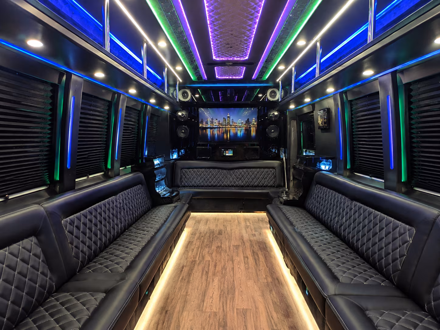 collierville 25 passenger party bus interior