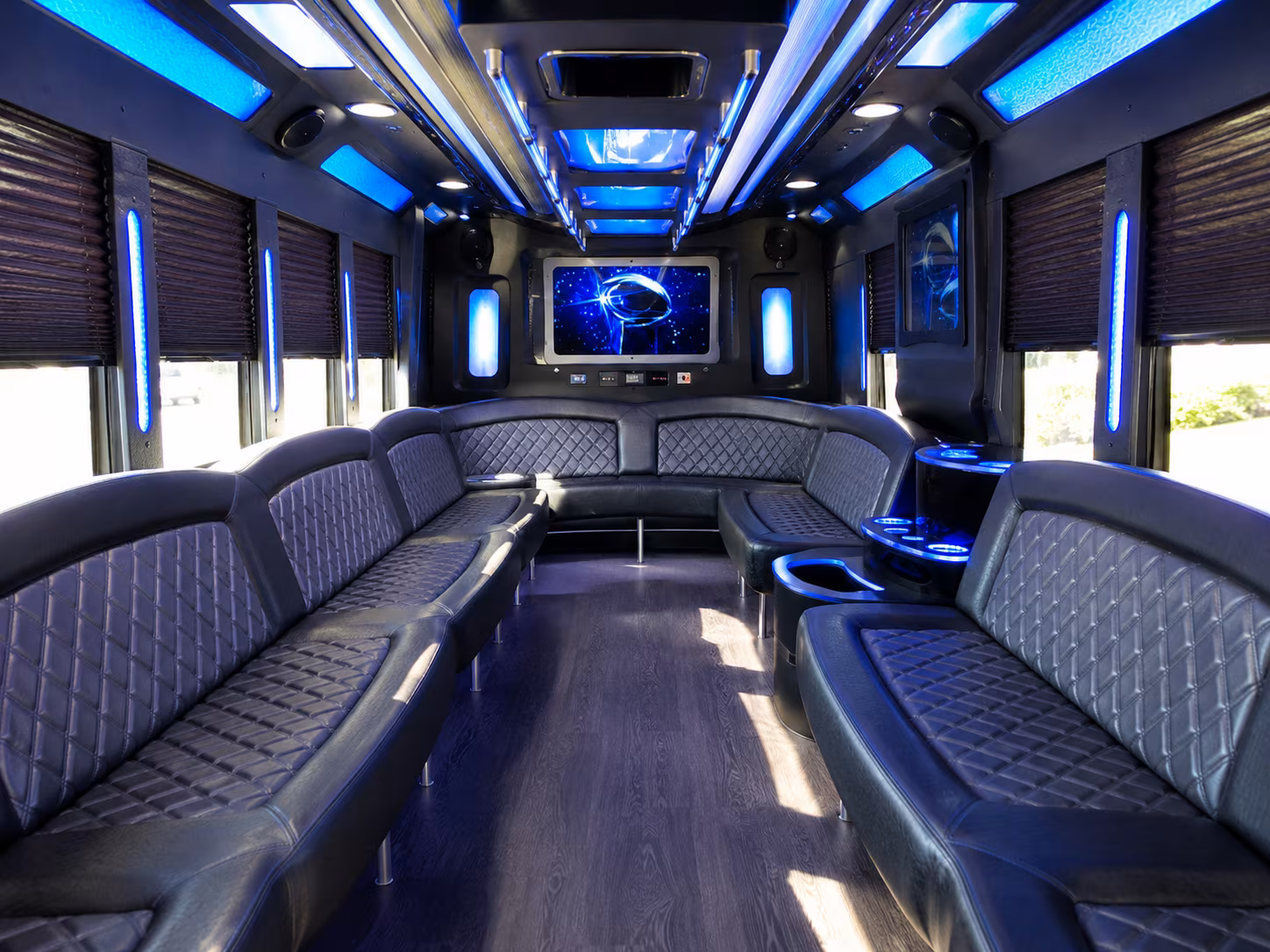 collierville 28 passenger party bus inside