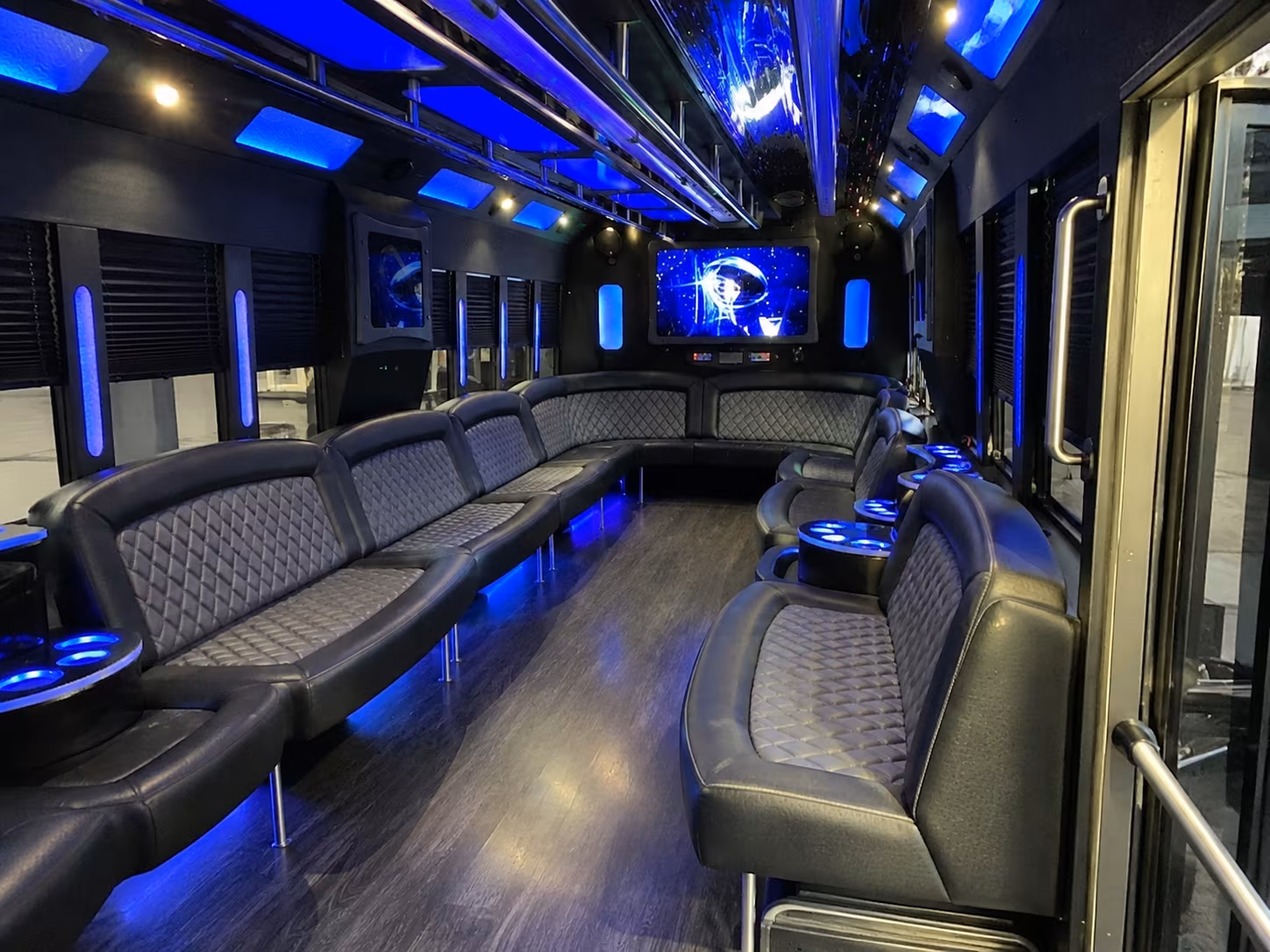 collierville 28 passenger party bus interior
