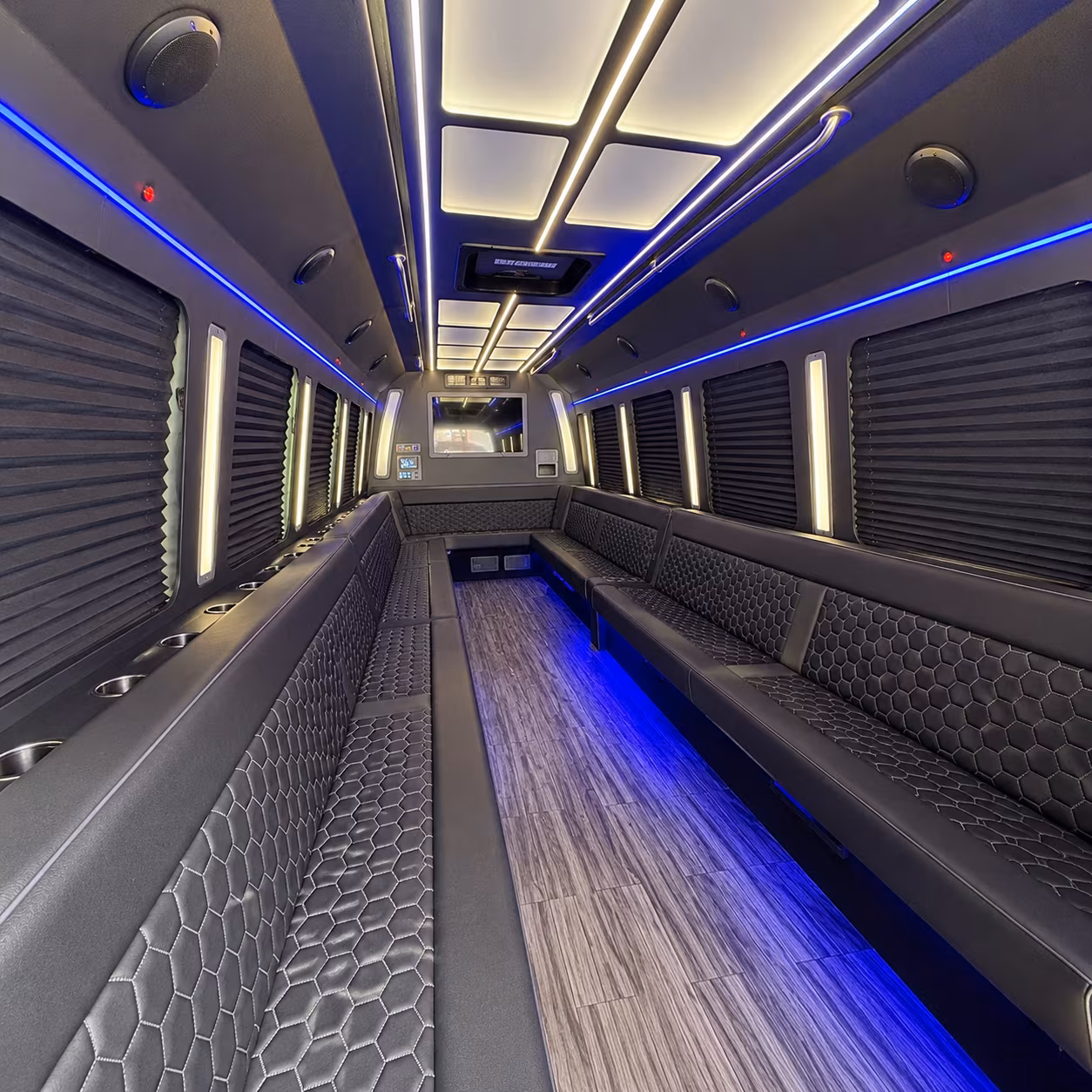collierville 30 passenger party bus interior