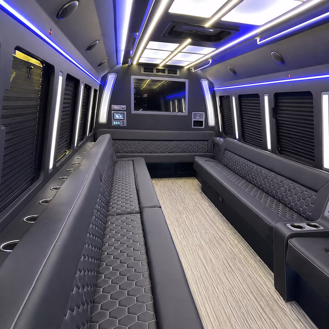 collierville 40 passenger party bus inside