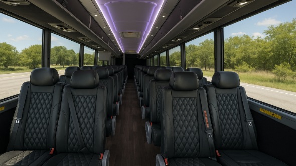 Interior of Charter Bus Company Collierville's 18 Passenger Minibus in Collierville