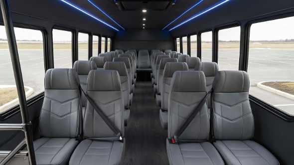Interior of Charter Bus Company Collierville's 25 Passenger Mini bus in Collierville