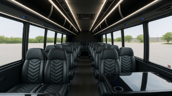 Interior of Charter Bus Company Collierville's 30 Passenger Minibus in Collierville