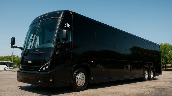 Exterior of Charter Bus Company Collierville's 50 Passenger Charter Bus in Collierville