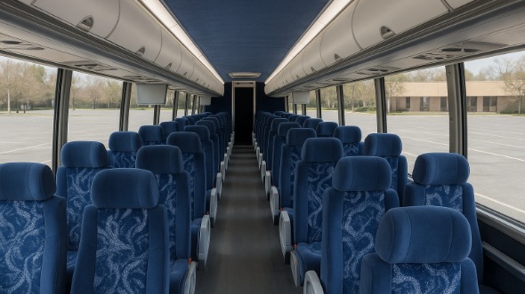 Interior of Charter Bus Company Collierville's 54 Passenger Charter Bus in Collierville