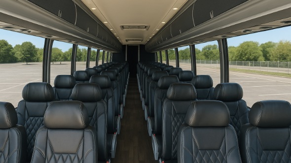 collierville 55 passenger charter bus inside