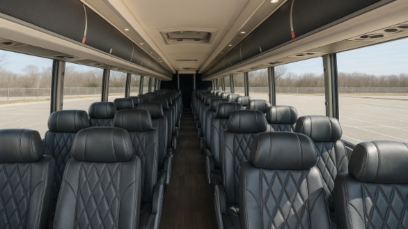 collierville 56 passenger charter bus inside