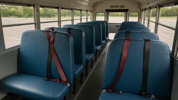 Interior of Charter Bus Company Collierville's School Bus in Collierville