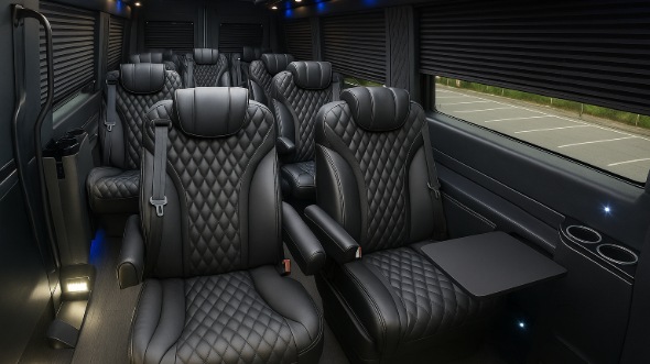 Interior of Charter Bus Company Cordova's Sprinter Van Rental With Driver in Cordova