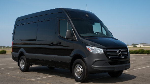 Exterior of Charter Bus Company Jackson's Sprinter Van Rental With Driver in Jackson